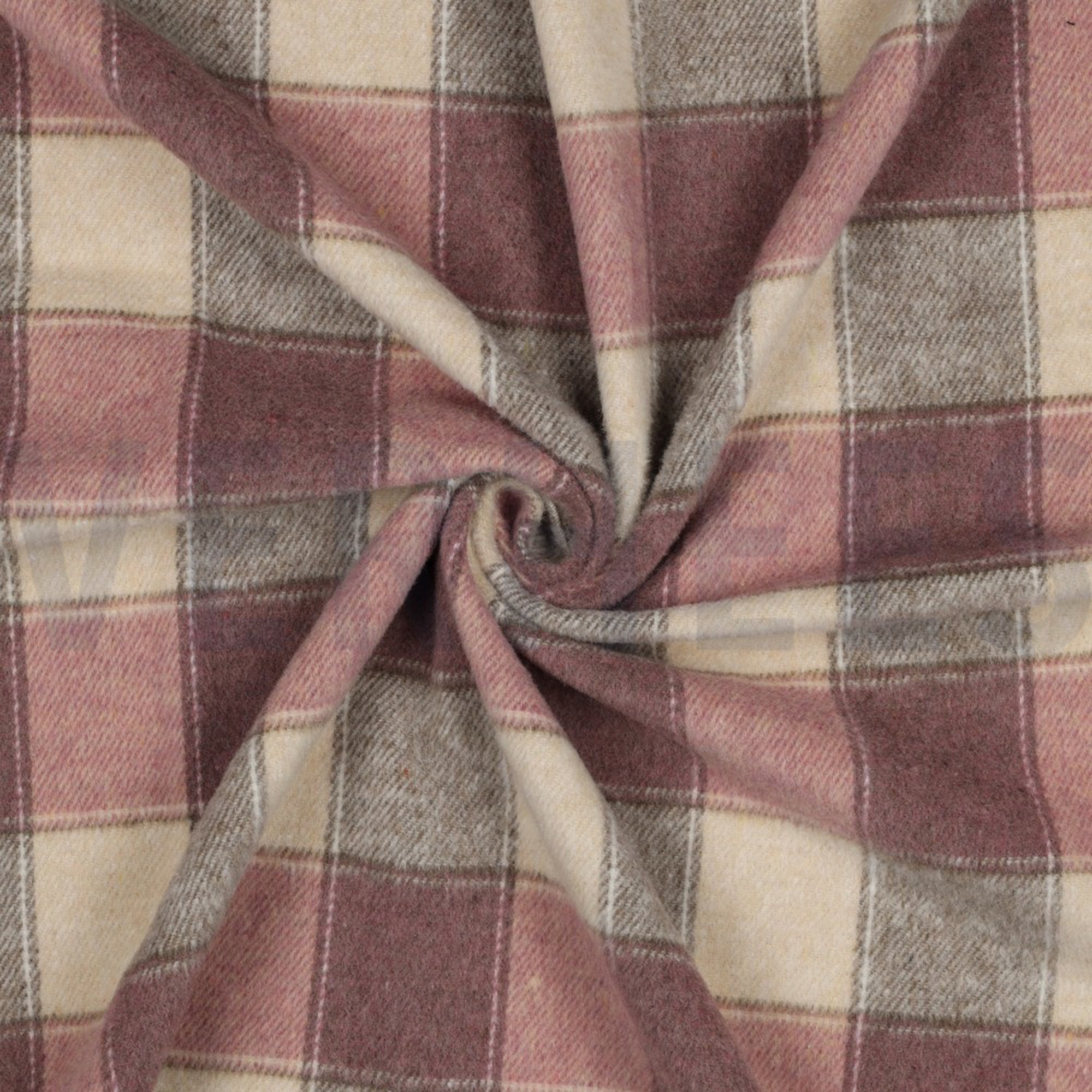 GEBÜRSTETER MANTELSTOFF GARNGEFÄRBT KAROS BLUSH (high resolution) #3