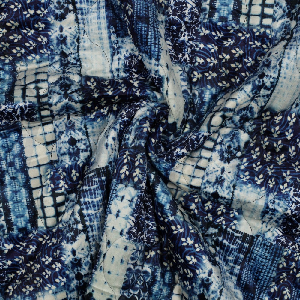 STEPPED VELVET DIGITAL PATCHWORK NAVY #7