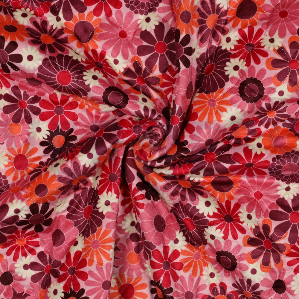 STEPPED VELVET DIGITAL FLOWERS FUCHSIA #7