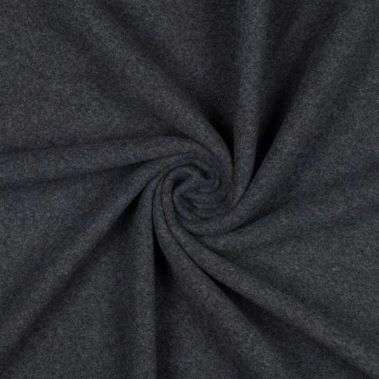 BAUMWOLLE FLEECE GOTS ANTHRAZIT MELIERT #7