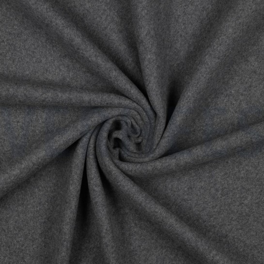 BAUMWOLLE FLEECE GOTS DUNKELGRAU MELIERT #7