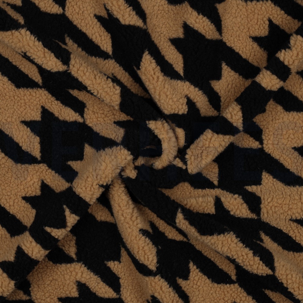 TEDDY JACQUARD PIED DE POULE CAMEL #7