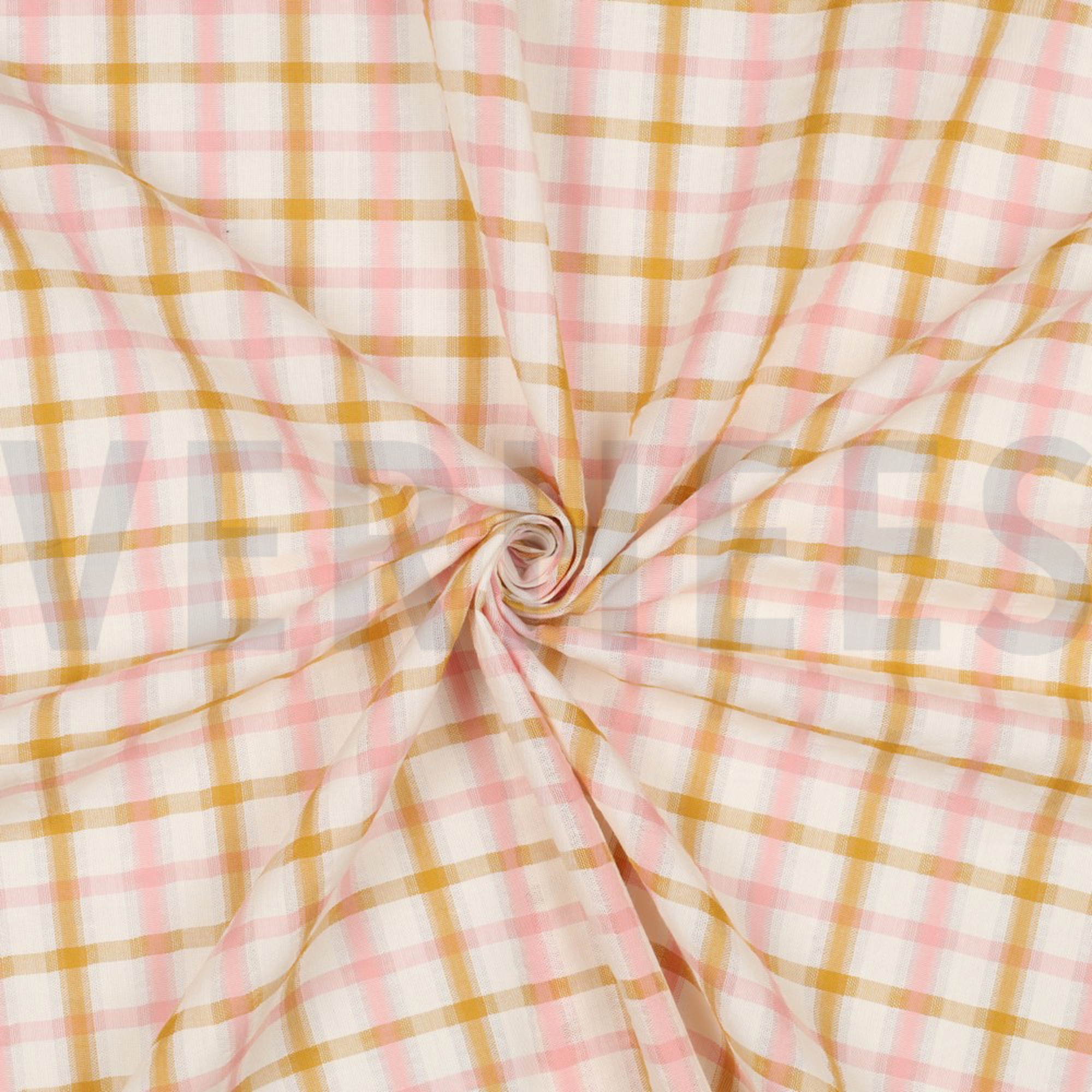 COTTON SEERSUCKER YARN DYED CHECKS ECRU (high resolution) #3