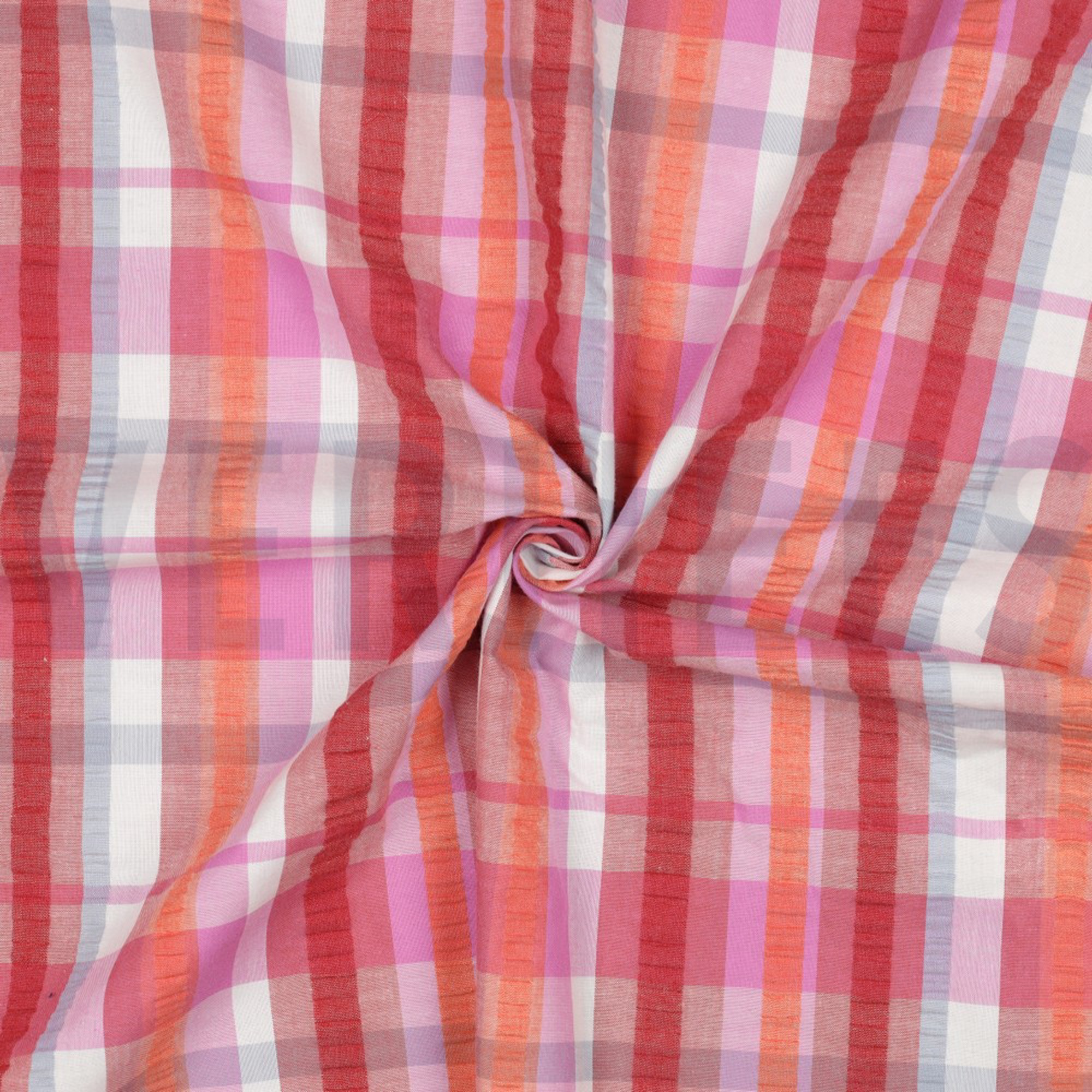 COTON SEERSUCKER TEINT FIL CARREAUX ROSE (high resolution) #3