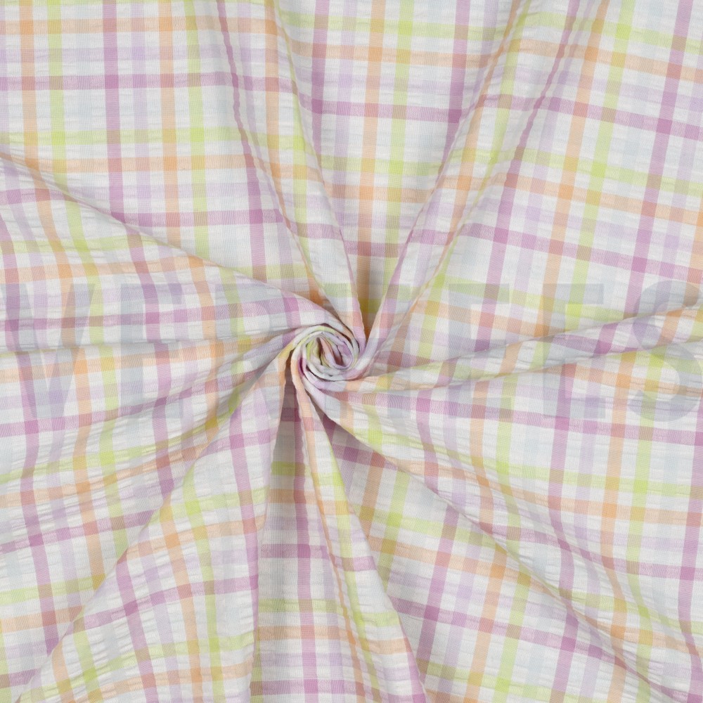 COTTON SEERSUCKER YARN DYED CHECKS MULTICOLOUR #7