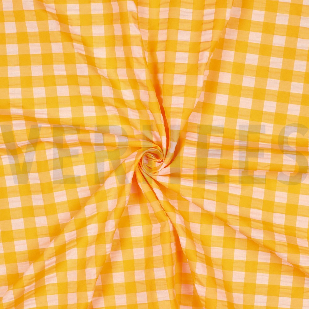 COTTON YARN DYED NEON CHECKS ORANGE #7