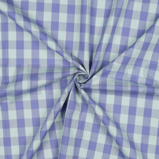 BAUMWOLLE GARNGEFÄRBT KAROS LAVENDEL #7