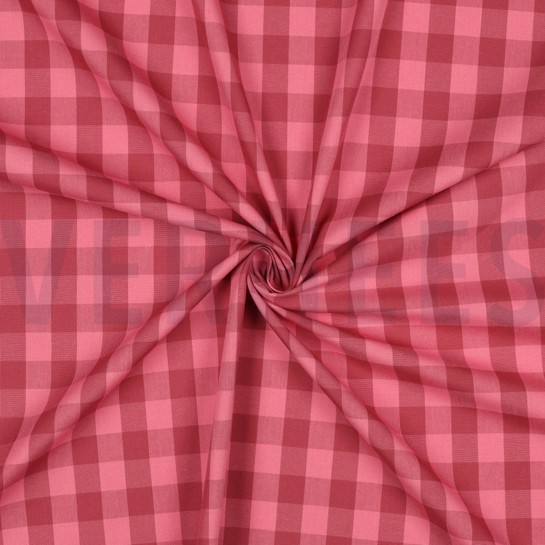 COTTON YARN DYED CHECKS MAUVE/ BURGUNDY #7