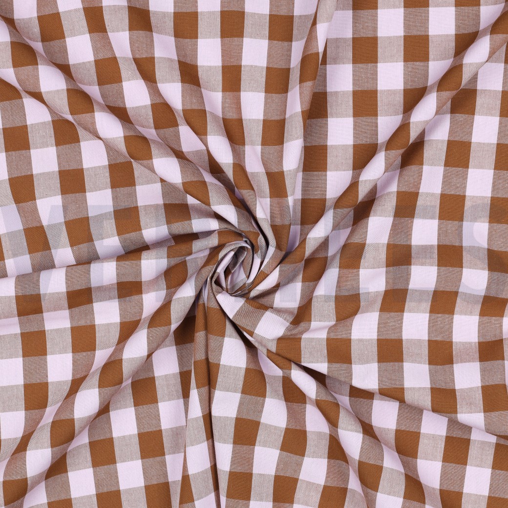 COTTON YARN DYED CHECKS BROWN #7