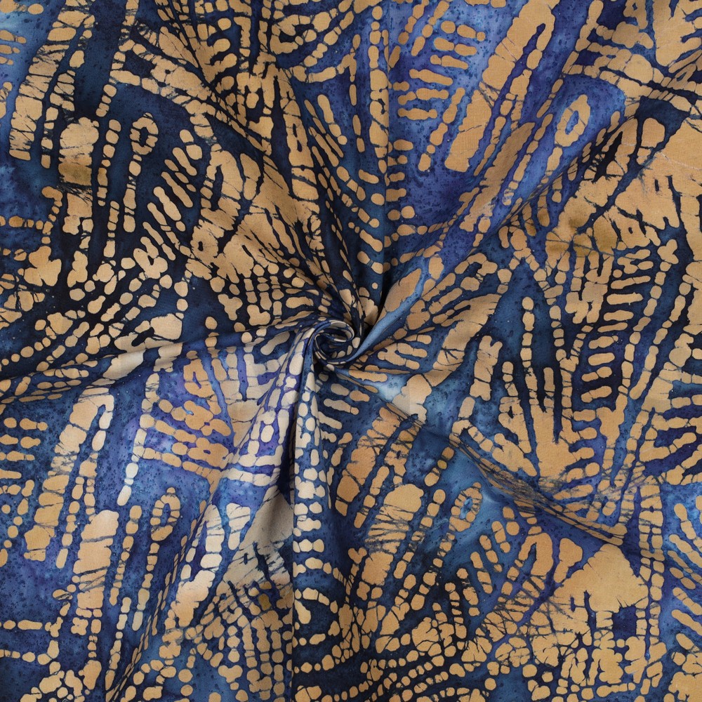 HANDGEMAAKTE BATIK KATOEN MARINEBLAUW #7