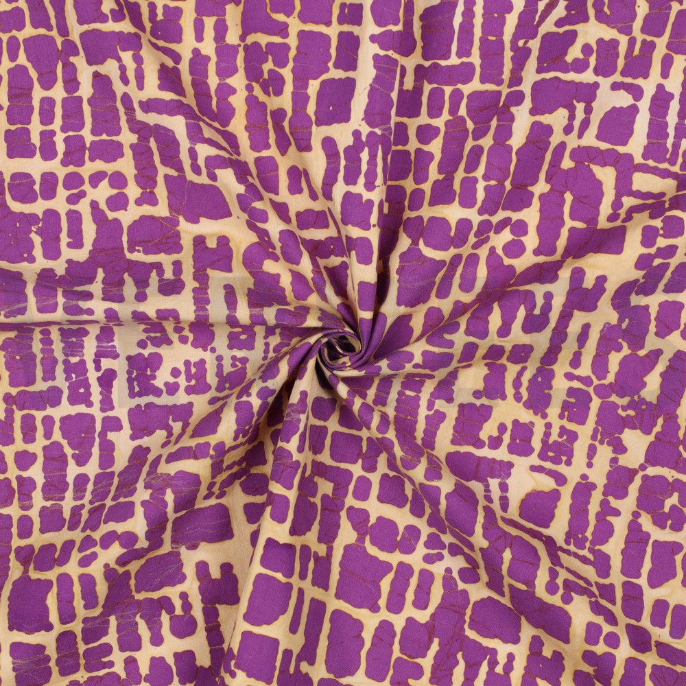 HANDGEMAAKTE BATIK KATOEN VIOLET #7