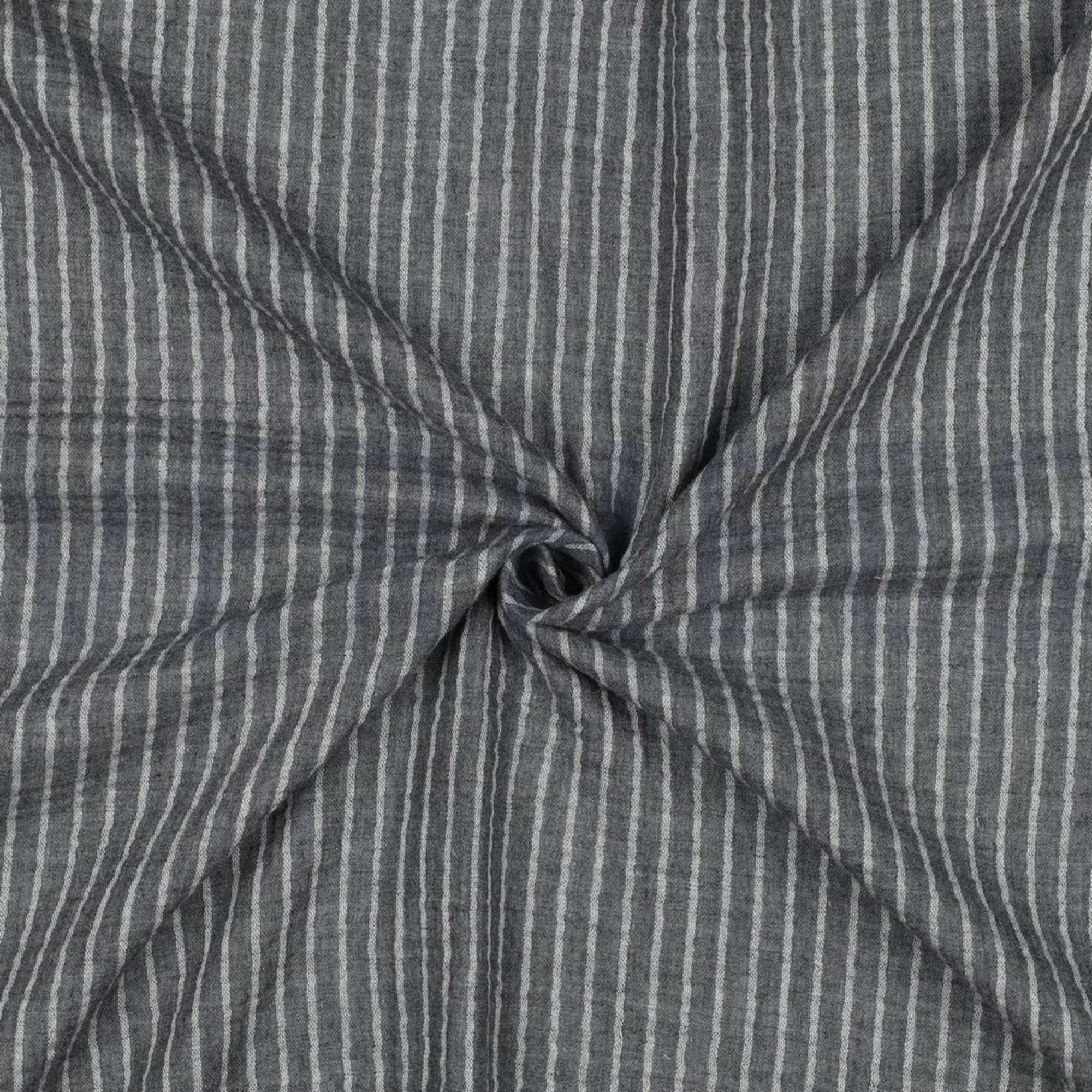 MUSSELIN GARNGEFÄRBT STREIFEN GRAU (high resolution) #3