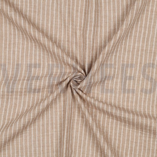 MUSSELIN GARNGEFÄRBT STREIFEN TAUPE #7