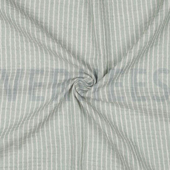 DOUBLE GAUZE GARENGEVERFD STREPEN OUDGROEN #7