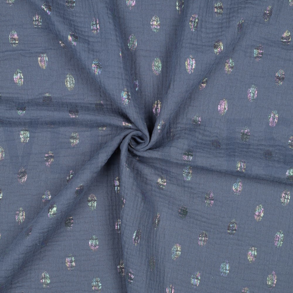 MUSSELIN FOLIE FLECKEN JEANSBLAU #7