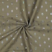 DOUBLE GAUZE FOIL SPOTS MOSS GREEN (thumbnail) #3