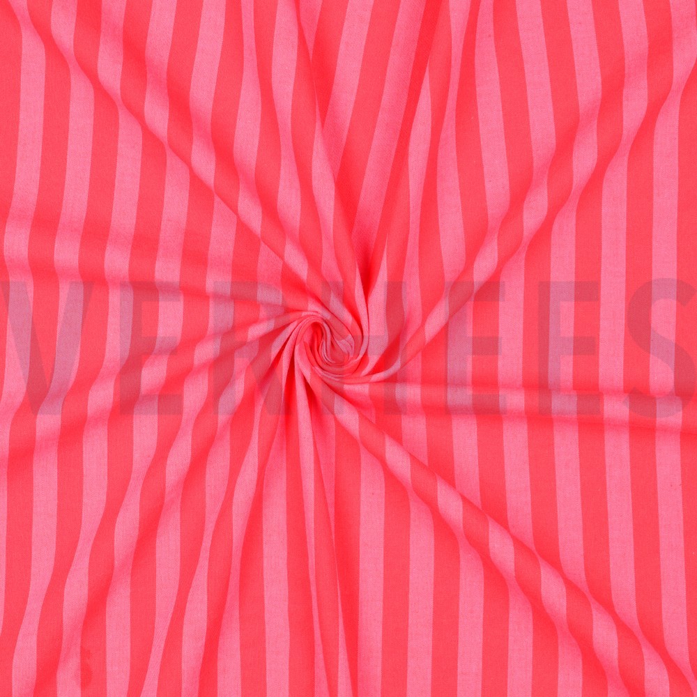 KATOEN GARENGEVERFD STREPEN ROZE #7