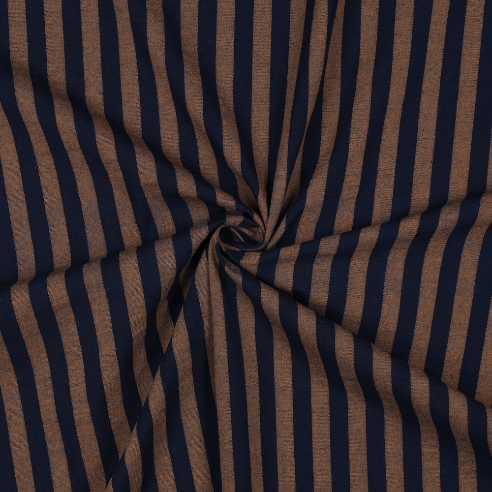 KATOEN GARENGEVERFD STREPEN MARINEBLAUW #7