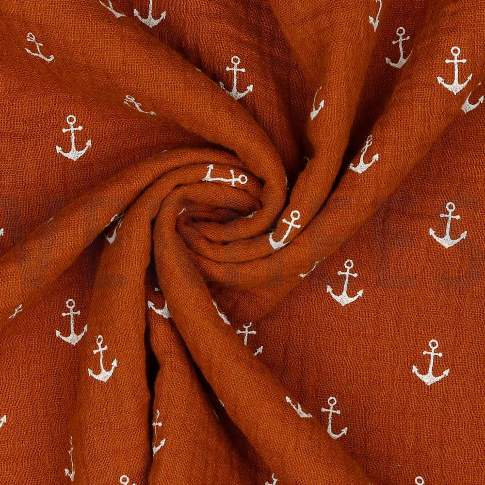 DOUBLE GAZE DE COTON ANCRES RUST #7