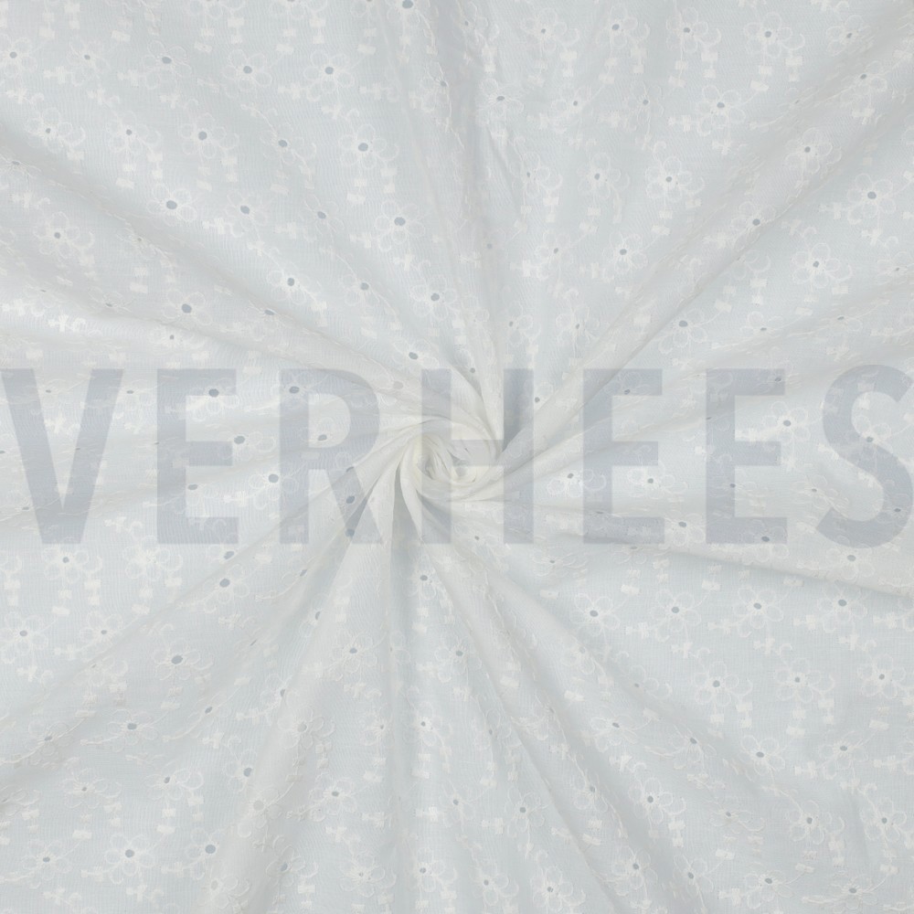 COTTON EMBROIDERY TWO-SIDE SCALLOP WHITE #7