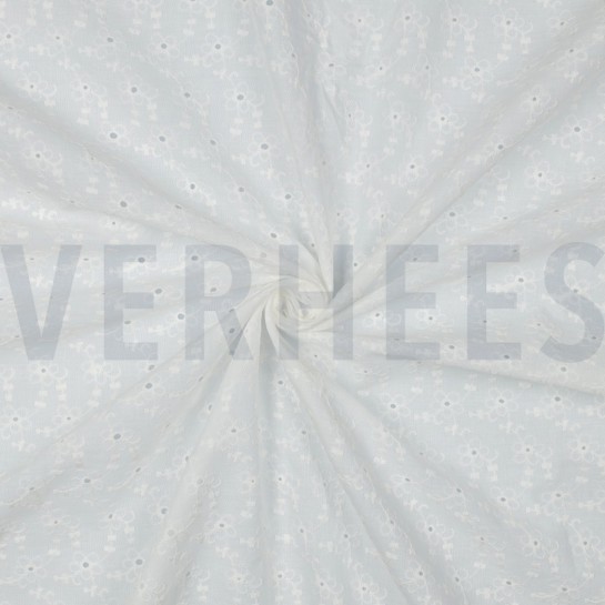 KATOEN EMBROIDERY TWEE-ZIJDIGE GOLFRAND WIT #7