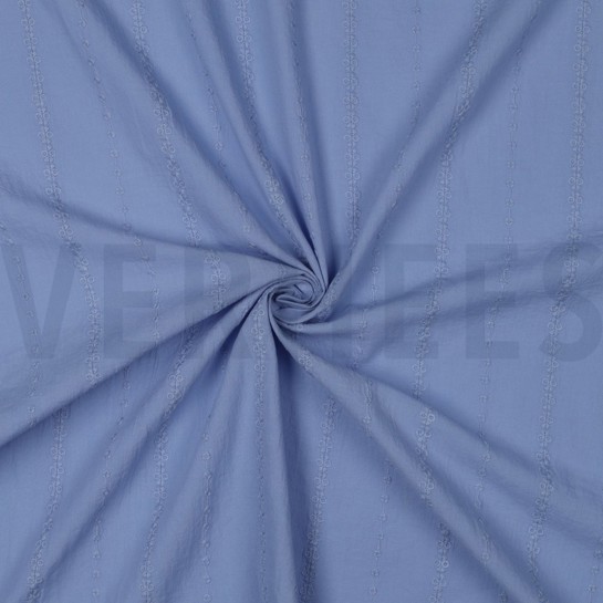 KATOEN VOILE EMBROIDERY STREPEN LAVENDEL #7