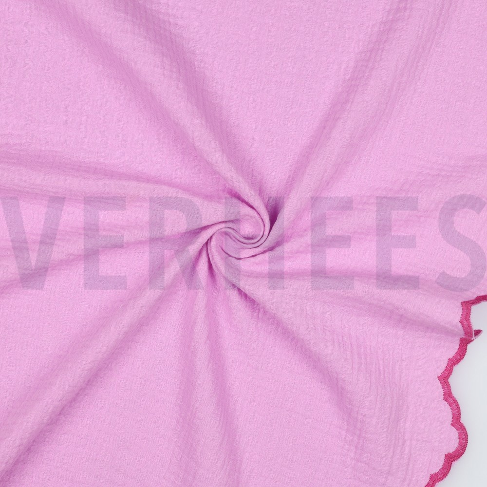 DOUBLE GAUZE TWO-SIDE SCALLOP LIGHT PINK #7