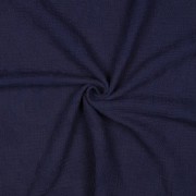 DOUBLE GAZE DE COTON BRODERIE FLEURS BLEU MARINE (thumbnail) #3