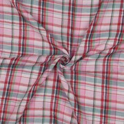 DOUBLE GAUZE GARENGEVERFD RUITEN MULTI/LICHTROZE (thumbnail) #3