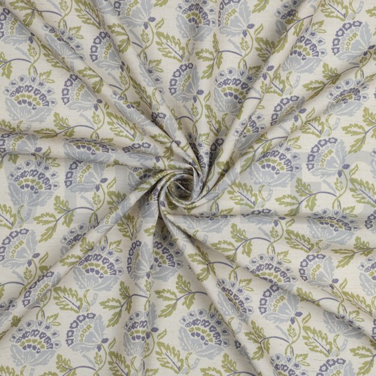 LIN VISCOSE DIGITAL FLEURS ÉCRU #7