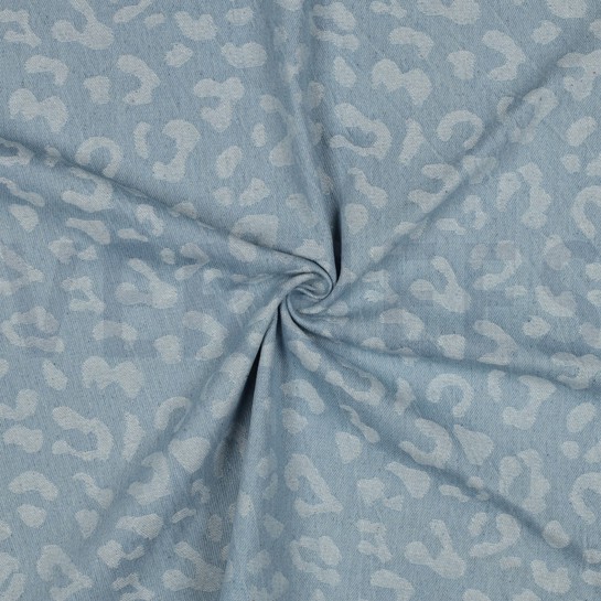 DENIM JACQUARD TIERHAUT HELLBLAU #7