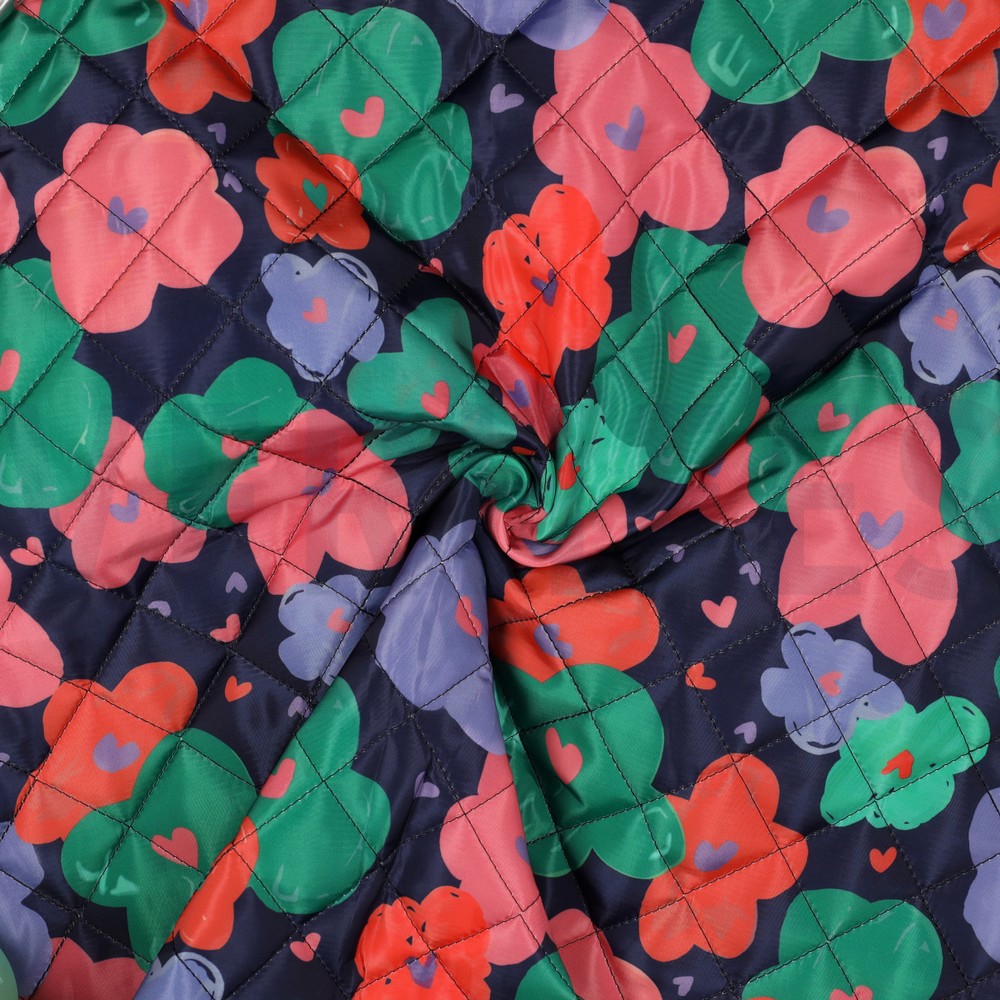 STEPPSTOFF BLUMEN MARINEBLAU #7