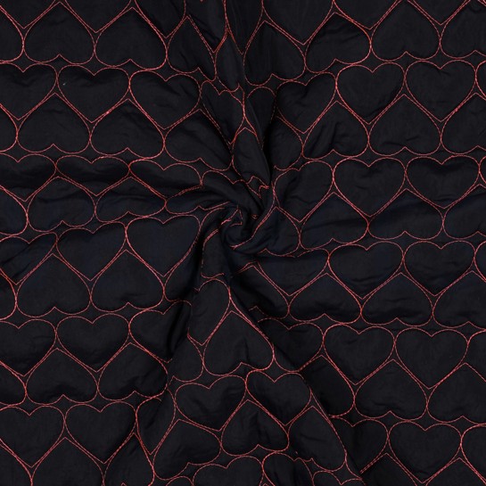 STEPPSTOFF STICKEREI NEON HERZEN MARINEBLAU/NEONROSA #7