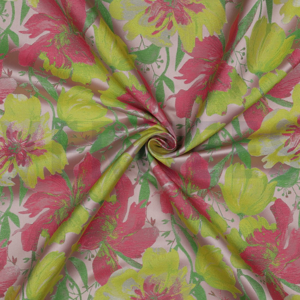 JACQUARD FLOWERS PINK/YELLOW #7
