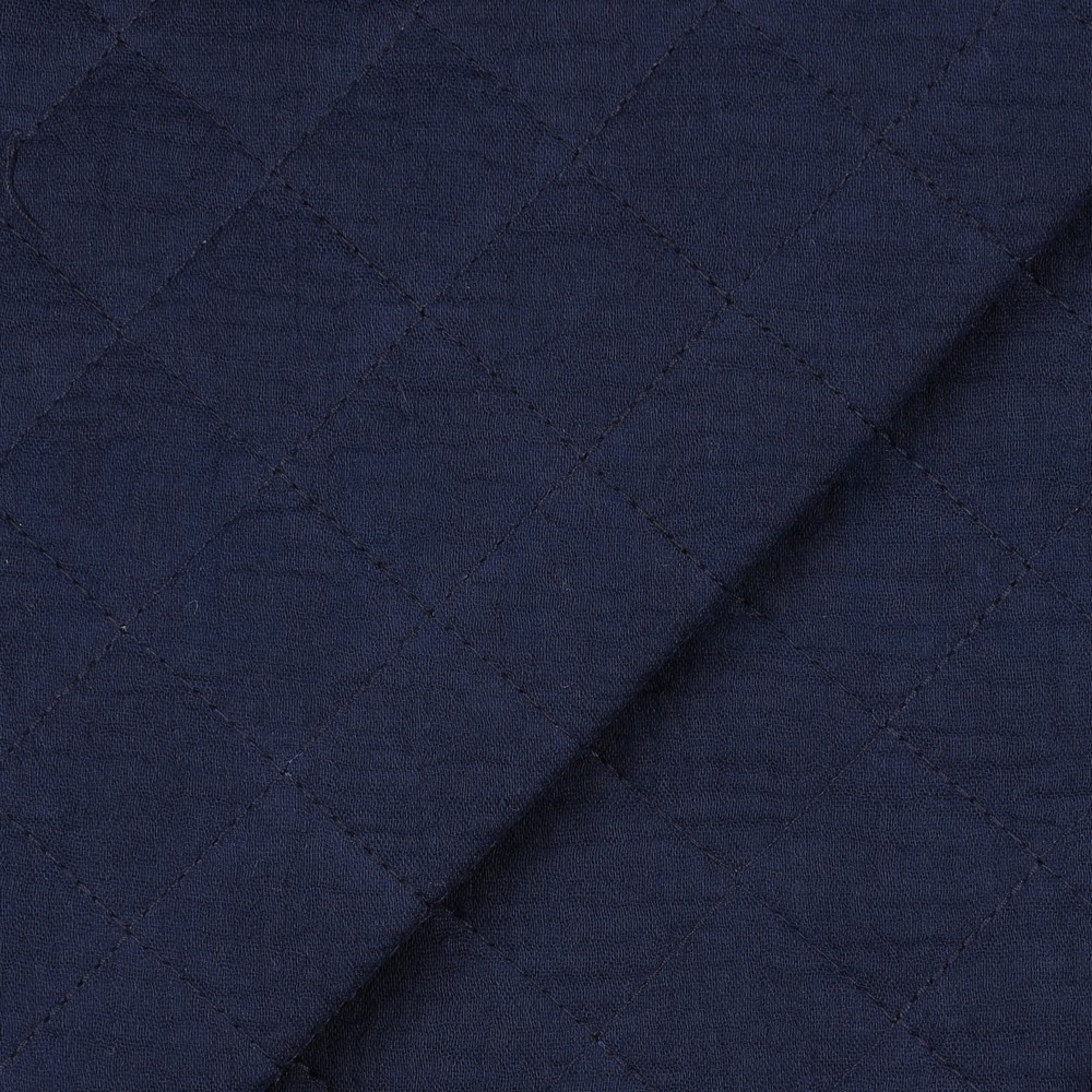 DOUBLE GAZE DE COTON QUILT BLEU MARINE #7