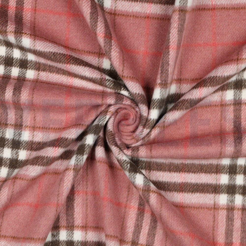 GEBORSTELDE MANTELSTOF GARENGEVERFD RUITEN BLUSH #7