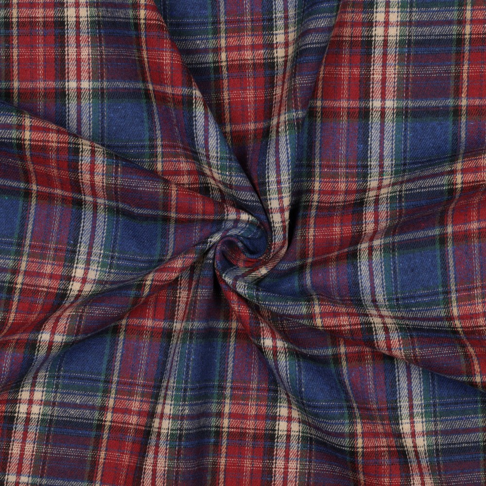 BRUSHED YARN DYED CHECKS BURGUNDY #7