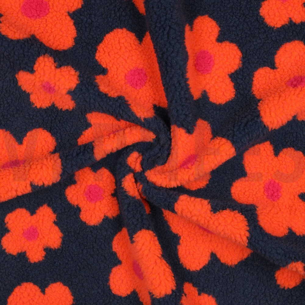 TEDDY JACQUARD BLOEMEN MARINEBLAUW #7