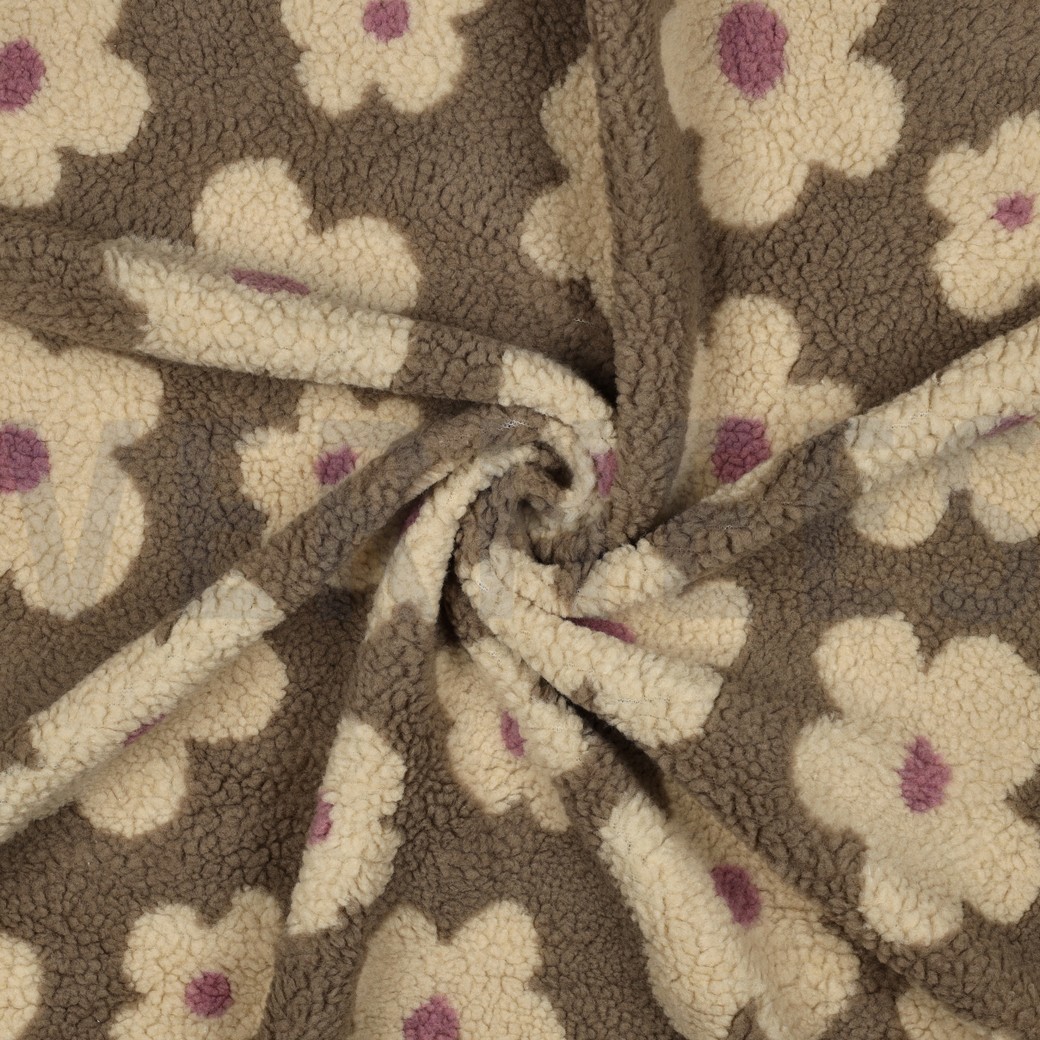 TEDDY JACQUARD BLOEMEN TAUPE/BEIGE #7