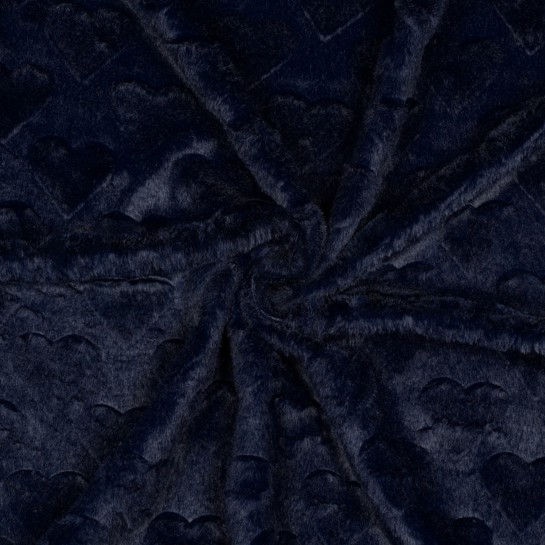 FAUSSE FOURRURE CŒURS BLEU MARINE #7