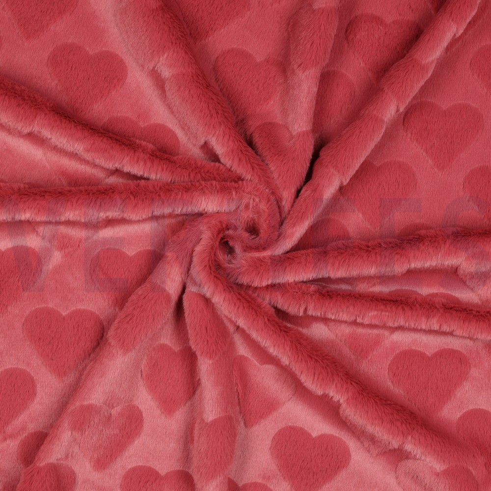 FAUX FUR HEARTS ROUGE #7