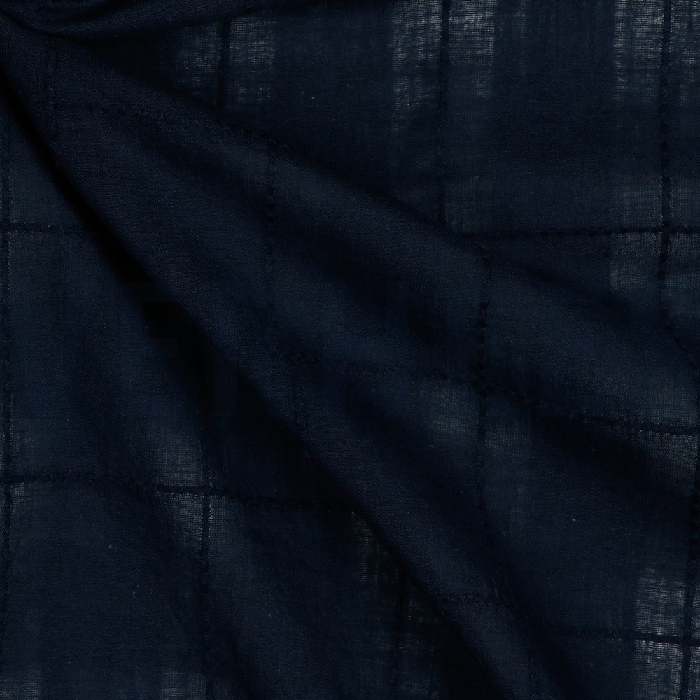 COTON VOILE DOBBY BLEU MARINE #7