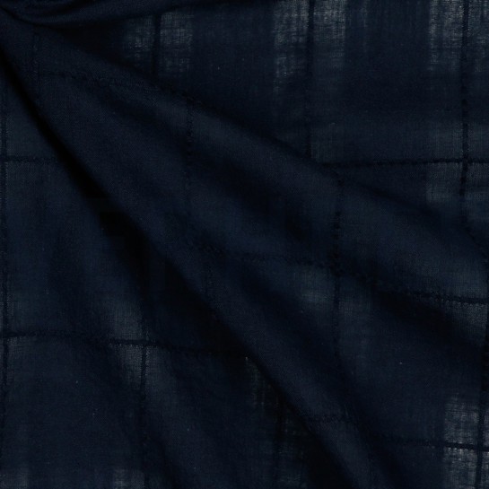 COTTON VOILE DOBBY NAVY #7