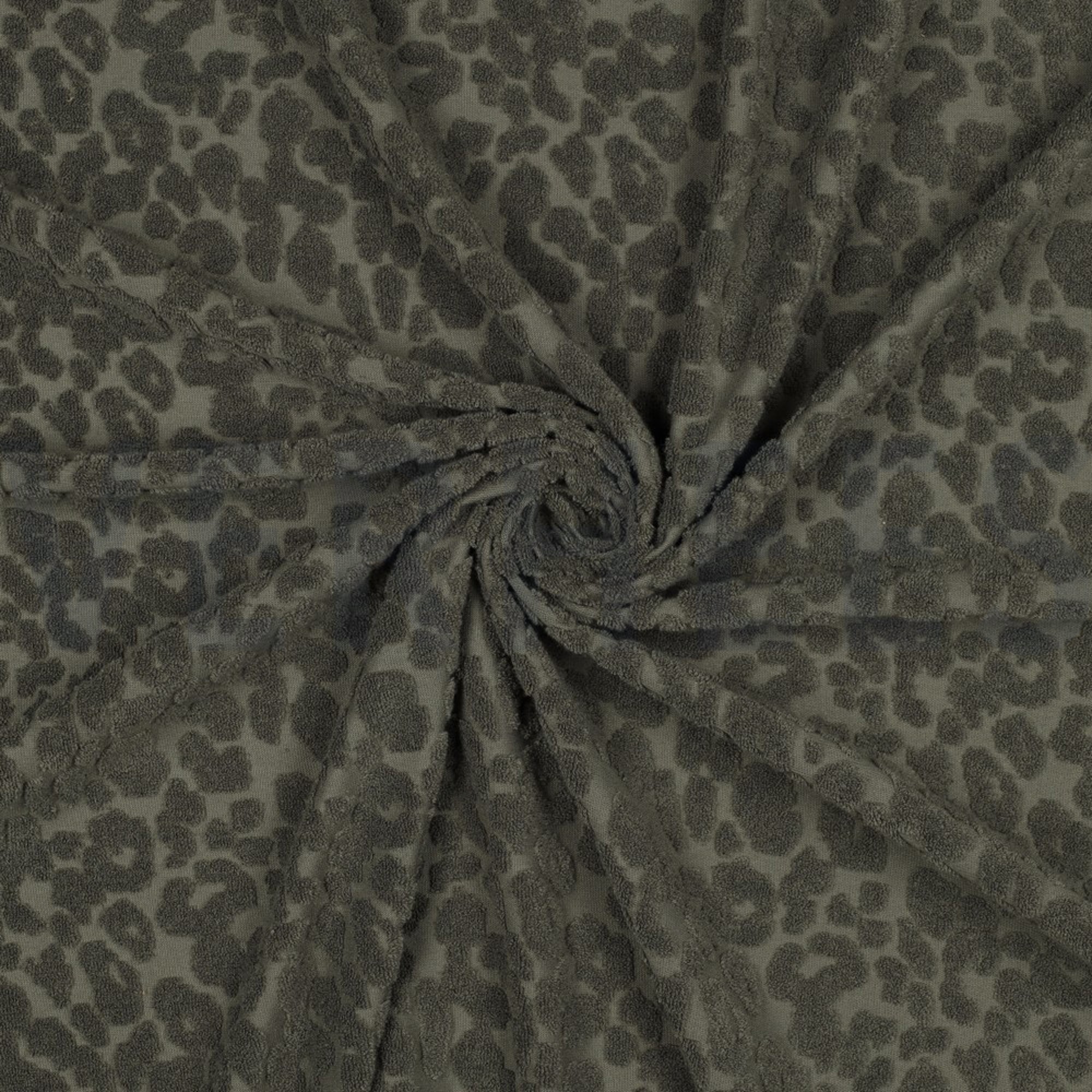 COTTON TOWELLING KNIT ANIMAL SKIN DARK GREEN (high resolution) #3