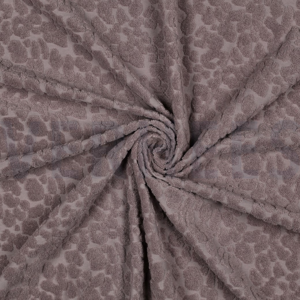 BAUMWOLLE FROTTEE GESTRICKT TIERHAUT MAUVE #7
