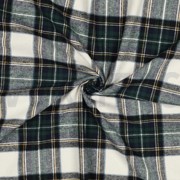 BAUMWOLLE GARNGEFÄRBT ANGERAUT KAROS ECRU/MARINEBLAU (thumbnail) #3