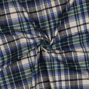 BAUMWOLLE GARNGEFÄRBT ANGERAUT KAROS BLAU (thumbnail) #3