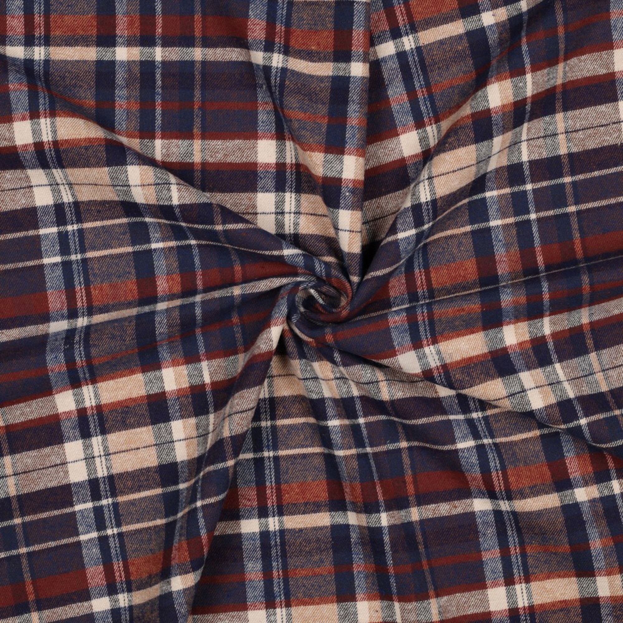 KATOEN GARENGEVERFD GEBORSTELDE RUITEN MARINEBLAUW (high resolution) #3