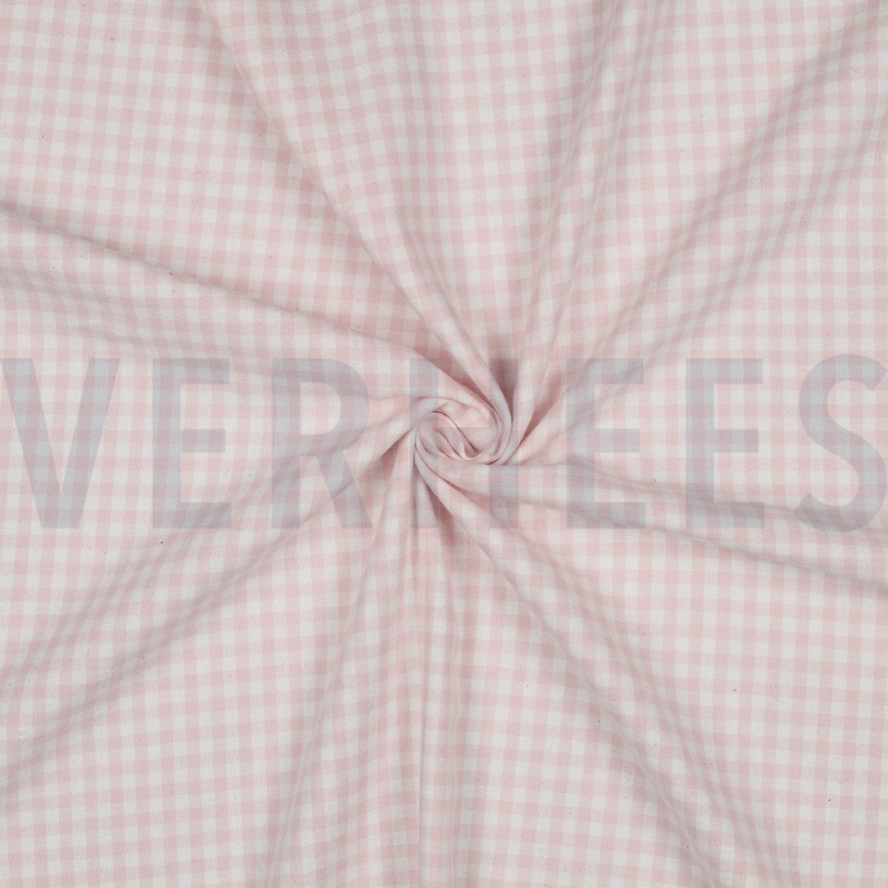 COTTON YARN DYED BRUSHED CHECKS LIGHT ROSE #7