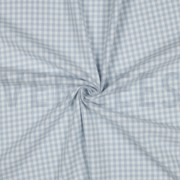 BAUMWOLLE GARNGEFÄRBT ANGERAUT KAROS HELLBLAU (thumbnail) #3